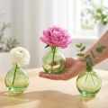 Malé skleněné vázy, baňaté mini vázy, zelené, Ø7,5 cm, V9 cm, 6 kusů | Floristik24.cz