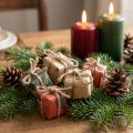 Papírové dárkové krabičky mini sada, červeno-zeleno-přírodní, 2,5x3 cm 18 kusů - vánoční dekorace | Floristik24.cz