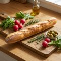 Dekorativní replika bagety 38 cm - umělé potraviny, imitace chleba do výloh a do kuchyně | Floristik24.cz
