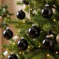 Černé vánoční koule stromové koule skleněné Ø4cm 24 ks | Floristik24.cz