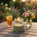 Vonná svíčka ve skle Citronella svíčka olivově zelená H11,5cm | Floristik24.cz