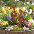 Zahradní dekorace rez králík dekorativní zátka Easter 8×16cm 2ks (1pár) | Floristik24.cz