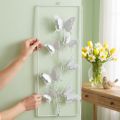 Butterfly Vising Art Spring Metal Wall Art Shabby Chic White Silver V47,5cm | Floristik24.cz