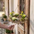 Dřevěný věnec k zavěšení s háčkem z březového dřeva Ø35cm - Přírodní dekorace na jaro, makramé, květiny a bylinky | Floristik24.cz