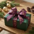 Hvězdicová stuha vánoční stuha Purple Gold Glamour W25mm L15m | Floristik24.cz