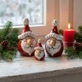 Roztomilá keramická figurka Santa Clause, červená a bílá, 10cm - perfektní vánoční dekorace - 4 kusy | Floristik24.cz