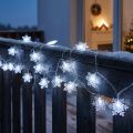 LED girlanda sněhové vločky venkovní studená bílá 24 LED 460cm | Floristik24.cz