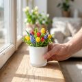 Skleněný hrnec Ø7,8cm V8cm bílý | Floristik24.cz