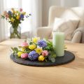 Talíř z přírodní břidlice kulatý podnos z kamene černý Ø15cm 6 ks | Floristik24.cz