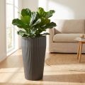 Stojací váza plastový květináč antracit Ø28cm V46,5cm | Floristik24.cz