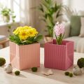Květináč květinová taška růžová lososová 12cmx12cm 6 ks | Floristik24.cz