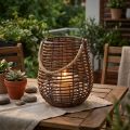 Dekorativní lucerna, dekorace na svíčku s uchem, lucerna v košíku Ø23cm V27cm | Floristik24.cz