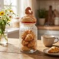 Bonboniere skleněná dóza na sušenky s víčkem na croissant Ø11cm V28,5cm | Floristik24.cz