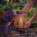 Ozdobná lucerna kovová s růží Ø18cm V29cm | Floristik24.cz