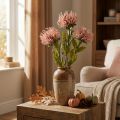 Podzimní květinový jehelníček umělý Protea Rosa Leucospermum 73cm 3ks | Floristik24.cz