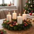 Pilířové svíčky bílé adventní svíčky malé svíčky 70/50mm 24 ks | Floristik24.cz