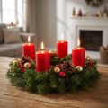 Pilířové svíčky červené Adventní svíčky svíčky červené 70/50mm 24 ks | Floristik24.cz