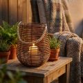 Svíčka v košíku, lucerna s uchem, dekorace na svíčku, lucerna na košík Ø24cm V34cm | Floristik24.cz