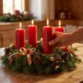 Sloupkové svíčky červené Adventní svíčky staré červené 200/50mm 24ks | Floristik24.cz