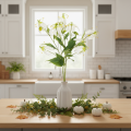 Umělý květ Gloriosa, bílý a žlutý, elegantní kvetoucí větvička k dekoraci, 80 cm, 3 kusy | Floristik24.cz