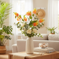 Umělý květ Gloriosa oranžová s dlouhými stonky do vázy 80 cm 3 ks | Floristik24.cz