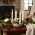 Svícen se 4 objímkami, moderní adventní věnec, béžový, 15 cm | Floristik24.cz