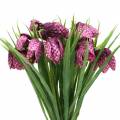 Floristik24 Šachovnicové květiny Fritillaria umělá fialová 29cm 6ks