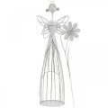 Floristik24 Jarní dekorace, květinová víla, kovová lucerna, květinová víla s květinou 34,5cm