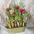 Floristik24 Jarní dekorace květináč oválná kovová miska na rostliny s uchy vintage 28×15cm