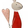 Floristik24 Jarní dekorace, velikonoční zajíček z kovu, Valentýn, zajíček se srdcem, Velikonoce 45cm