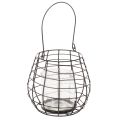 Floristik24 Zahradní lucerna se skleněným svícnem, černá, Ø20cm, V18,5cm