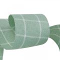 Floristik24 Dárková stuha zelená pastelová kostkovaná deko stuha 35mm 20m
