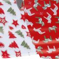 Floristik24 Balicí papír vánoční červený, bílý 4 listy v sadě 50 × 70 cm