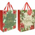 Floristik24 Dárkové tašky Vánoční dárková taška Merry Christmas 32x26cm 2ks