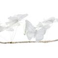 Floristik24 Girlanda s motýly bílá 154cm