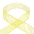 Floristik24 Síťová páska, mřížková páska, dekorativní páska, žlutá, vyztužená drátem, 50 mm, 10 m