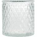 Floristik24 Dekorativní skleněná diamantová skleněná váza čirá váza na květiny 2ks