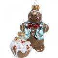 Floristik24 Skleněné přívěsky perník &amp; cupcakes, mix vánočních ozdob, vánoční pekárna H4 / 8cm pravé sklo 6ks