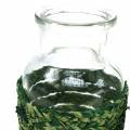 Floristik24 Deco láhev sklenice s rafiově zelenou H10cm 4ks