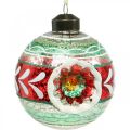 Floristik24 Vánoční koule se vzorem, ozdoby na stromeček, vánoční koule barevné V9cm Ø8cm pravé sklo 3ks