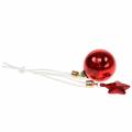 Floristik24 Vánoční ozdoba na stromeček skleněná koule s hvězdou červená 5cm