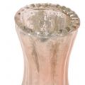 Floristik24 Skleněná váza selská stříbrná růžová H11cm 6ks
