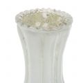 Floristik24 Skleněná váza selská stříbrná bílá H11cm 6ks