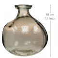 Floristik24 Skleněná váza kulatá hnědá skleněná dekorační váza rustikální Ø16,5cm H18cm