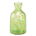 Floristik24 Skleněná váza skleněná dekorativní váza na květiny zelená žlutá Ø10cm V18cm