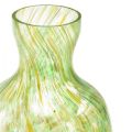 Floristik24 Skleněná váza skleněná dekorativní váza na květiny zelená žlutá Ø10cm V18cm