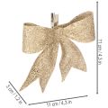 Třpytivá mašle, ozdobná mašle, zlatá s klipem, 11 cm, 4 kusy | Floristik24.cz