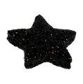 Floristik24 Třpytivá hvězda černá 2,5cm 100ks