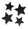 Floristik24 Třpytivé hvězdy černé 4-5cm 40ks