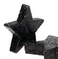 Floristik24 Třpytivé hvězdy černé 4-5cm 40ks